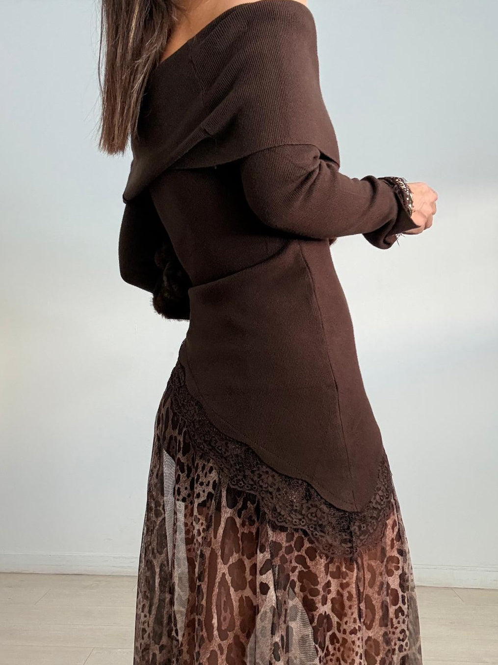 FALDA TULL LEOPARDO