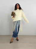MAXI JERSEY PUNTO+FLECOS CREAM