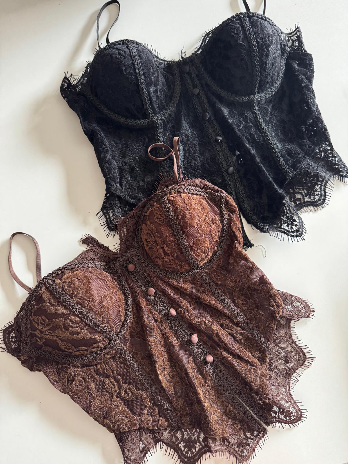 CORSET TERCIOPELO BOTONES NINA