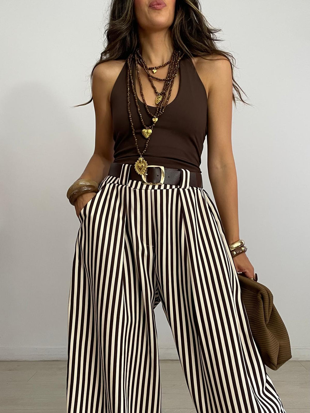PANTALÓN ANCHO RAYAS + CINTURÓN