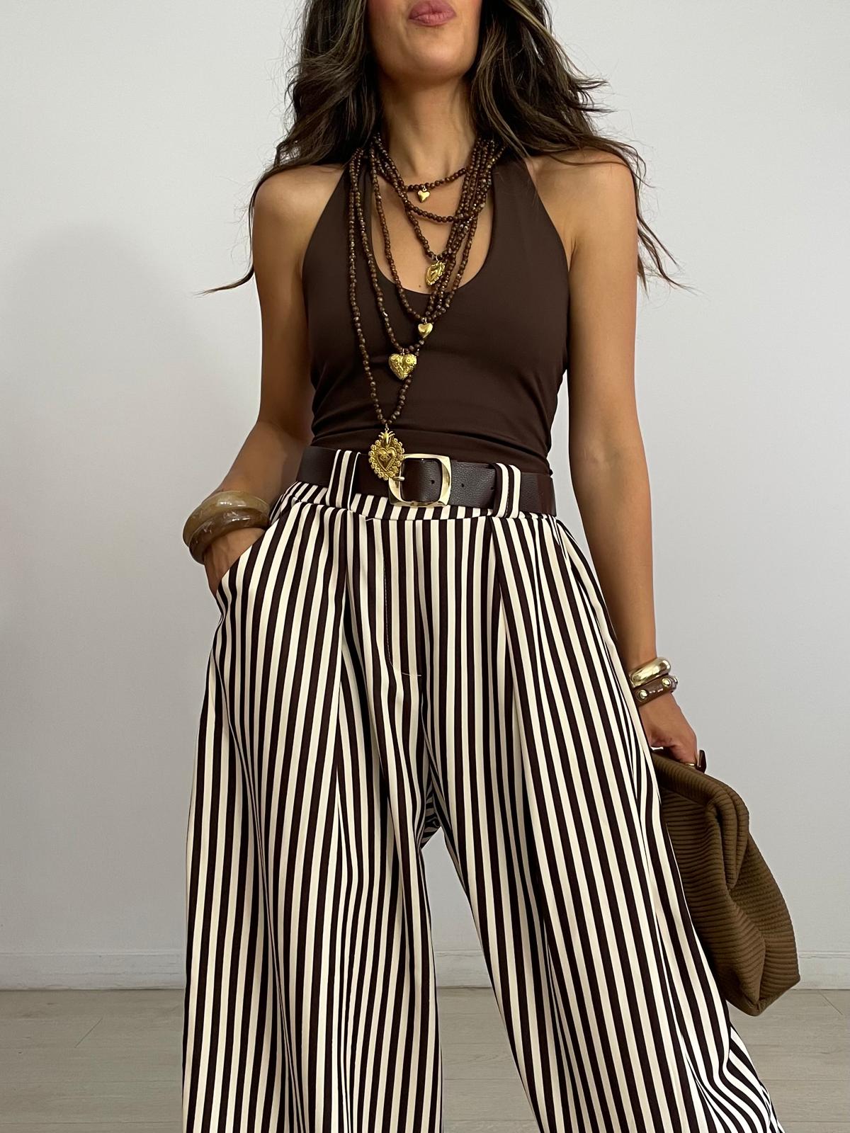 PANTALÓN ANCHO RAYAS + CINTURÓN