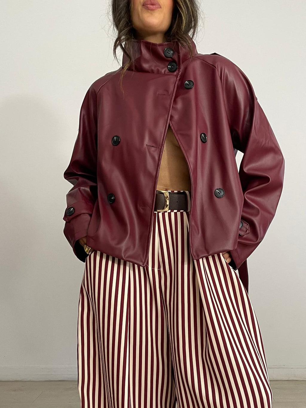 CHAQUETA POLIPIEL BOTONES + LAZADA