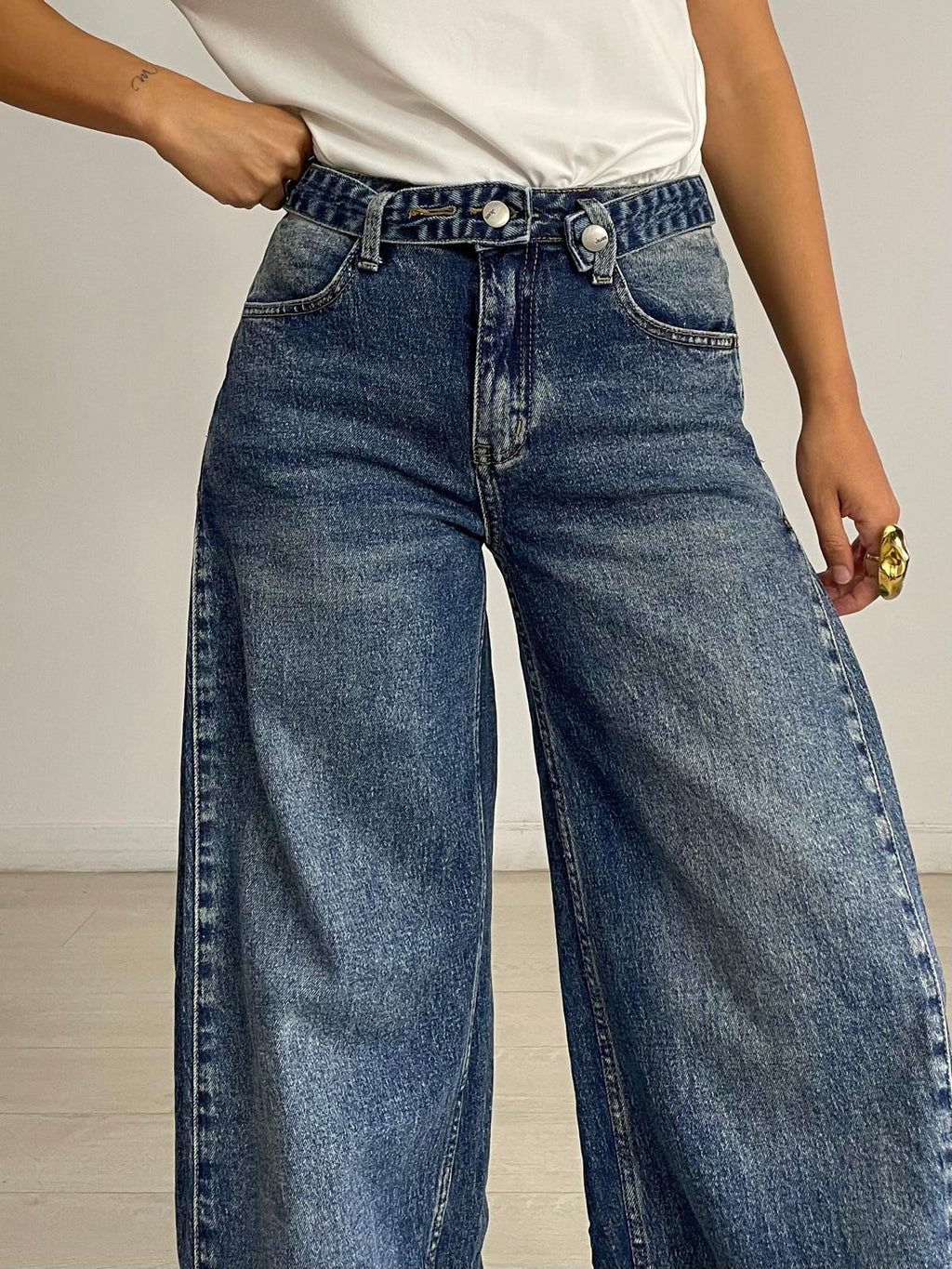 JEANS  ANCHOS VAQUERO OSCURO