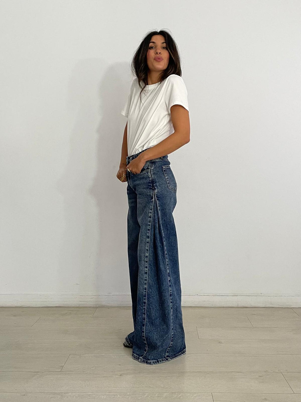 JEANS  ANCHOS VAQUERO OSCURO