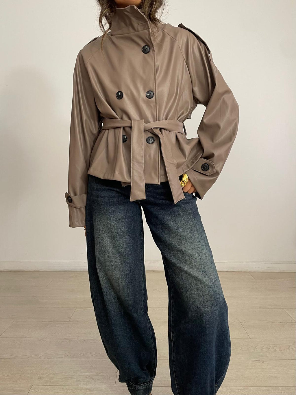 CHAQUETA POLIPIEL BOTONES + LAZADA
