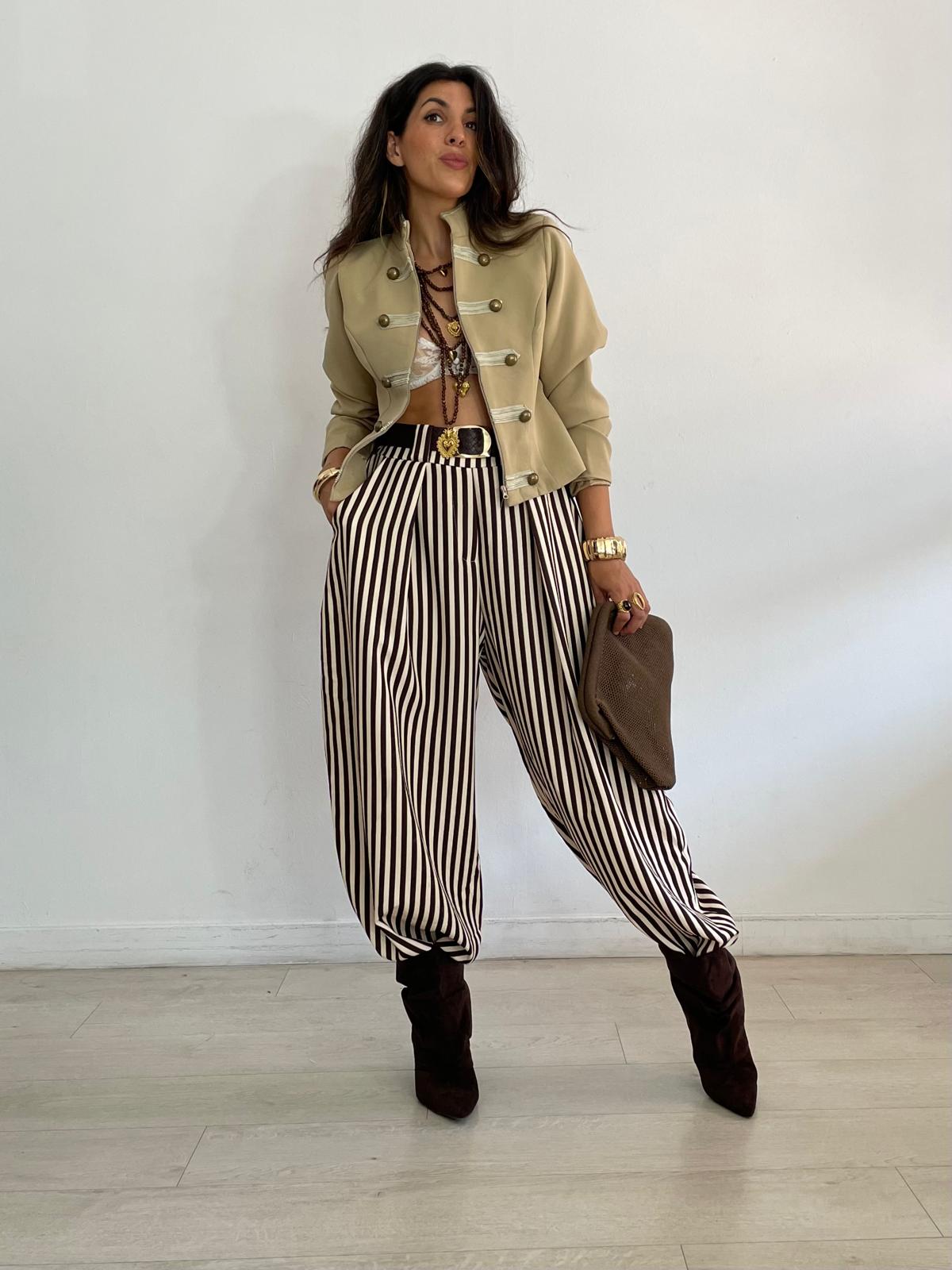 PANTALÓN ANCHO RAYAS + CINTURÓN