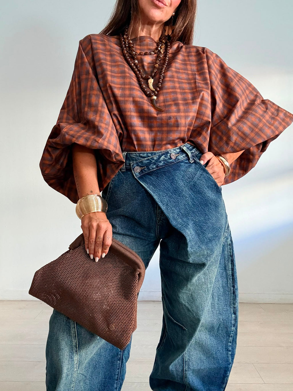BLUSA CORTA CUADROS