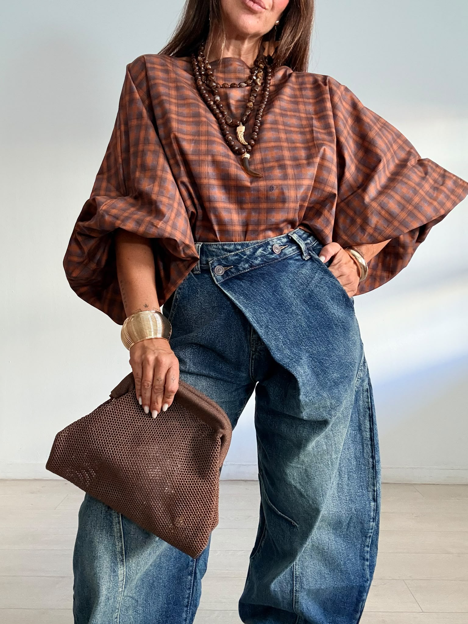 BLUSA CORTA CUADROS