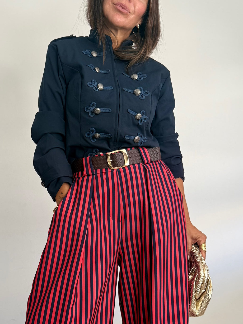 PANTALÓN ANCHO RAYAS + CINTURÓN