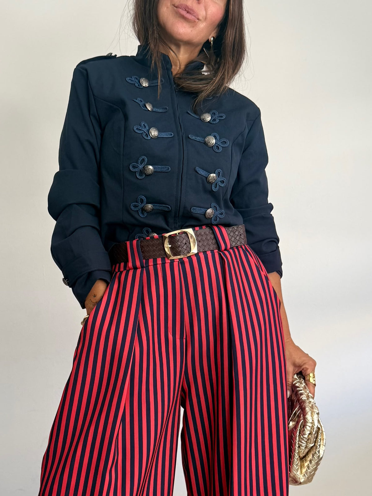 PANTALÓN ANCHO RAYAS + CINTURÓN