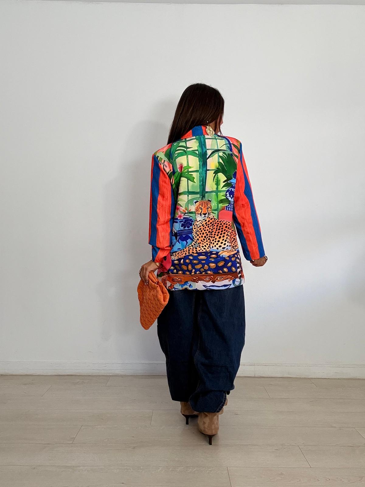 BLAZER TIGRE + FLAMENCO RAYAS AZUL / NARANJA