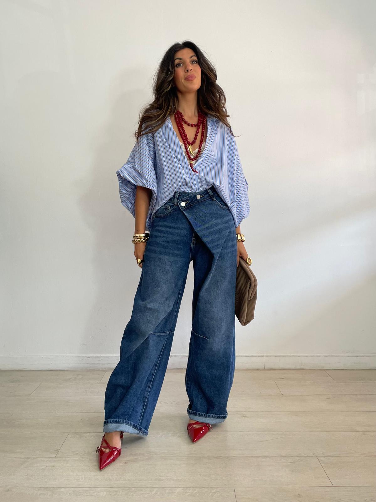 BLUSA RAYAS OVERSIZE