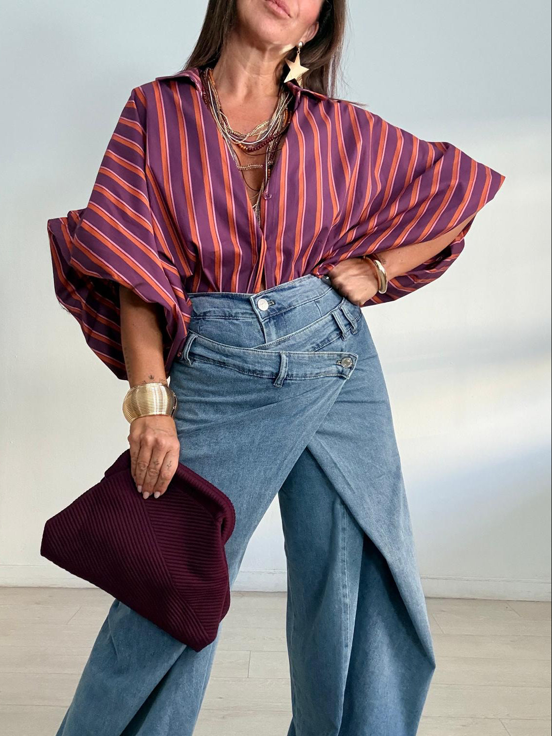 BLUSA OVERSIZE RAYAS LUJÁN
