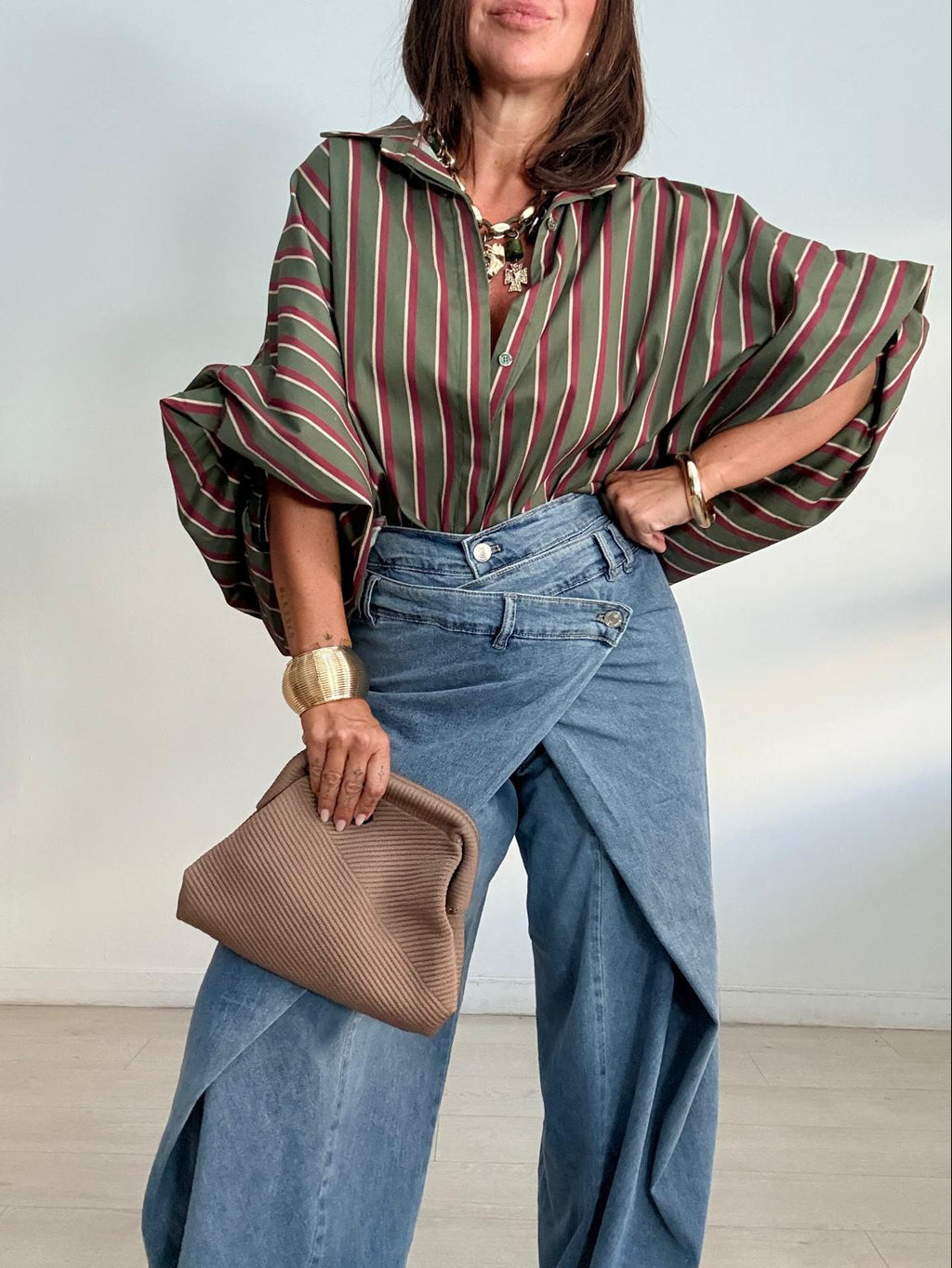BLUSA OVERSIZE RAYAS LUJÁN