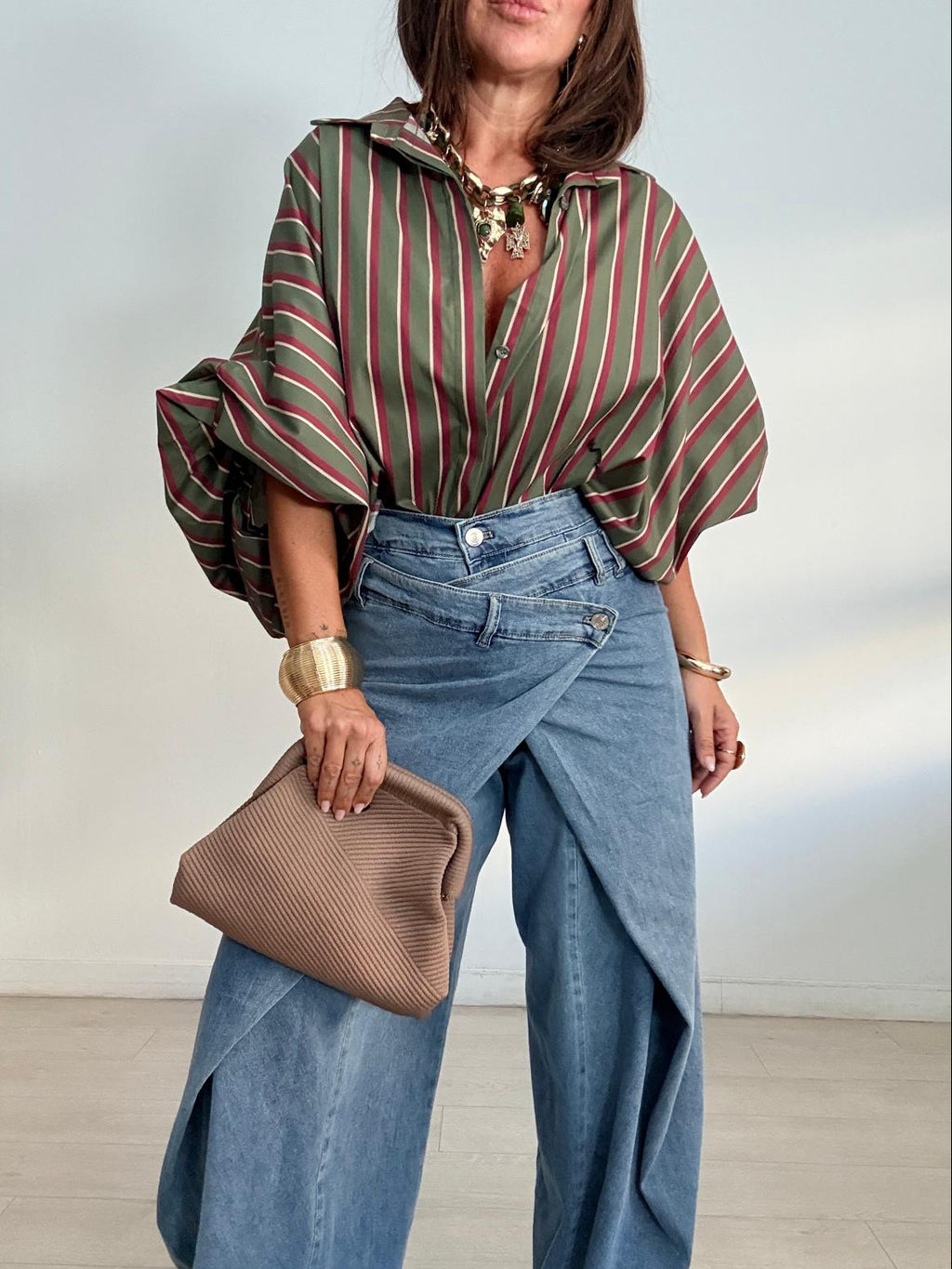 BLUSA OVERSIZE RAYAS LUJÁN
