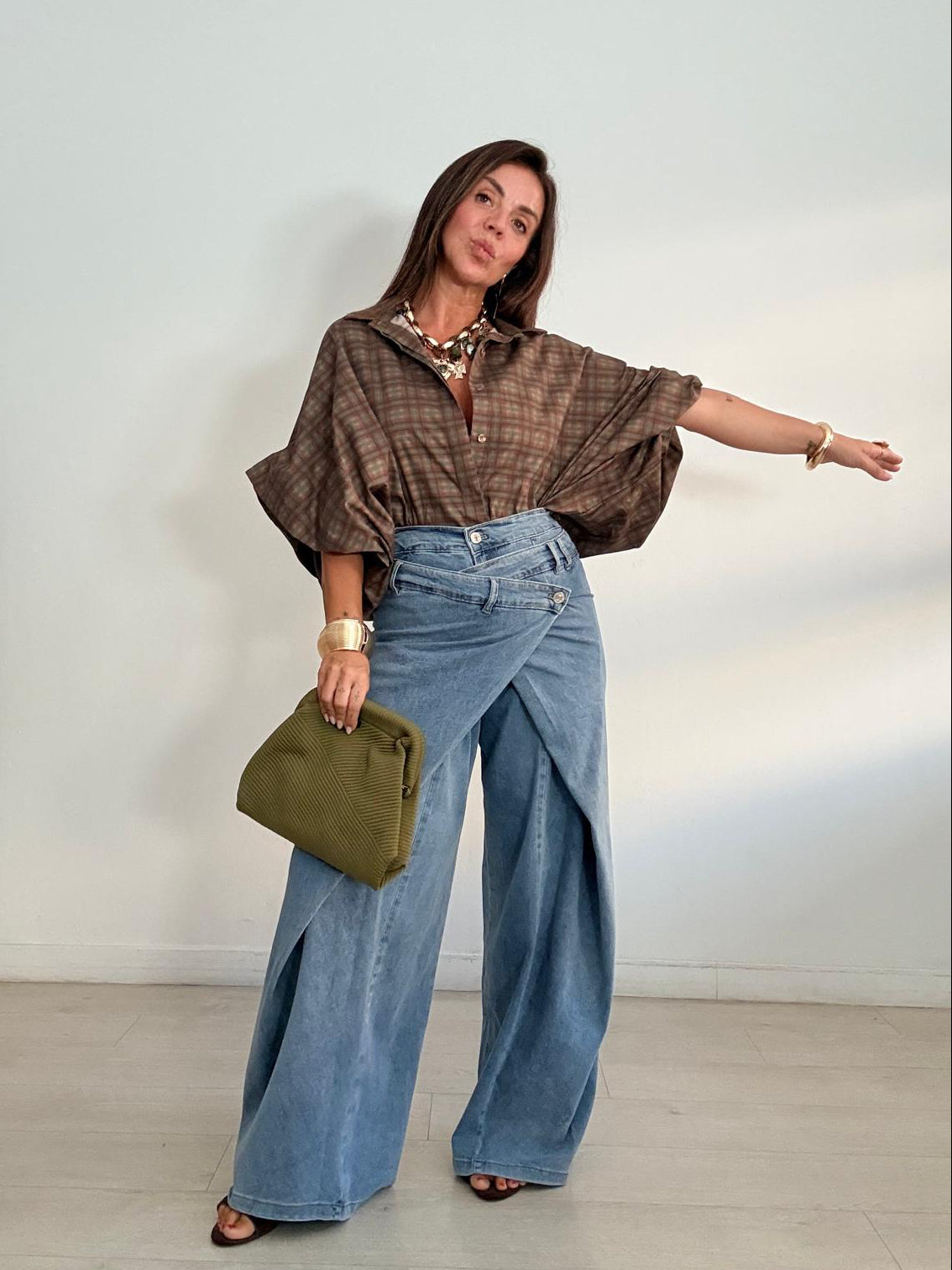 BLUSA OVERSIZE CUADRITOS