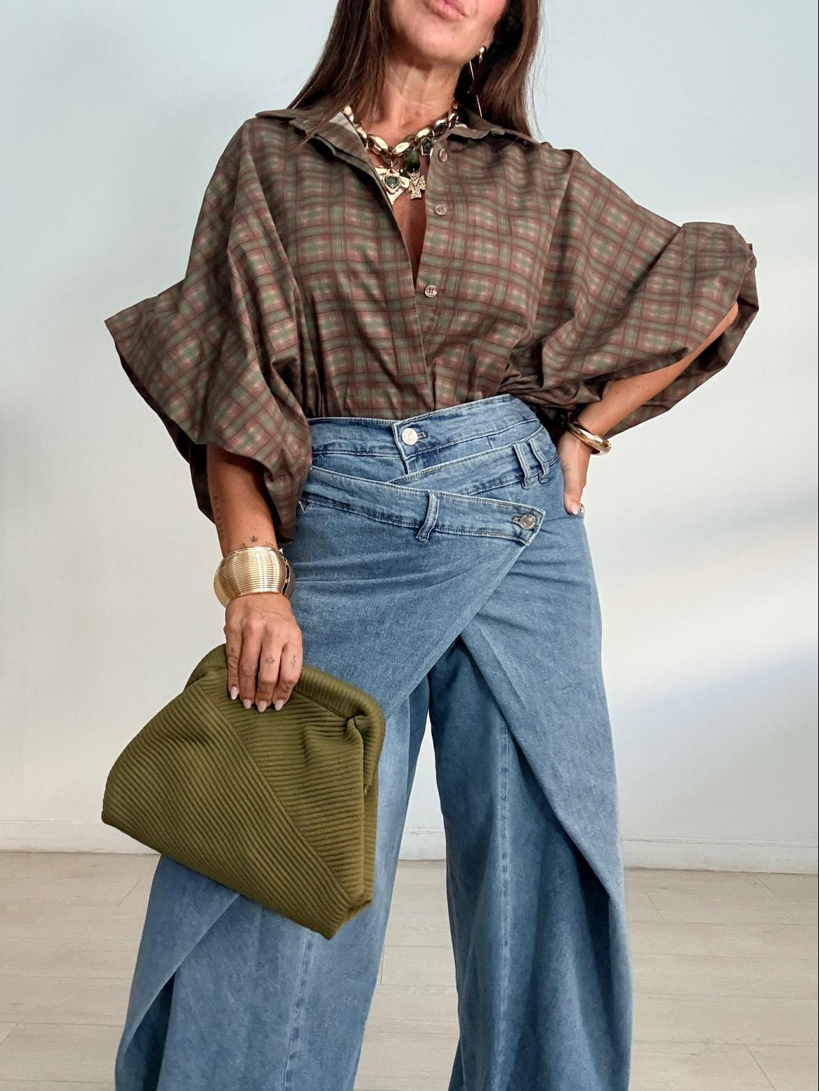 BLUSA OVERSIZE CUADRITOS