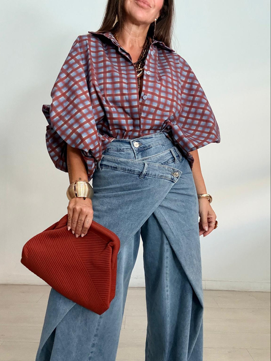 BLUSA OVERSIZE CUADRITOS