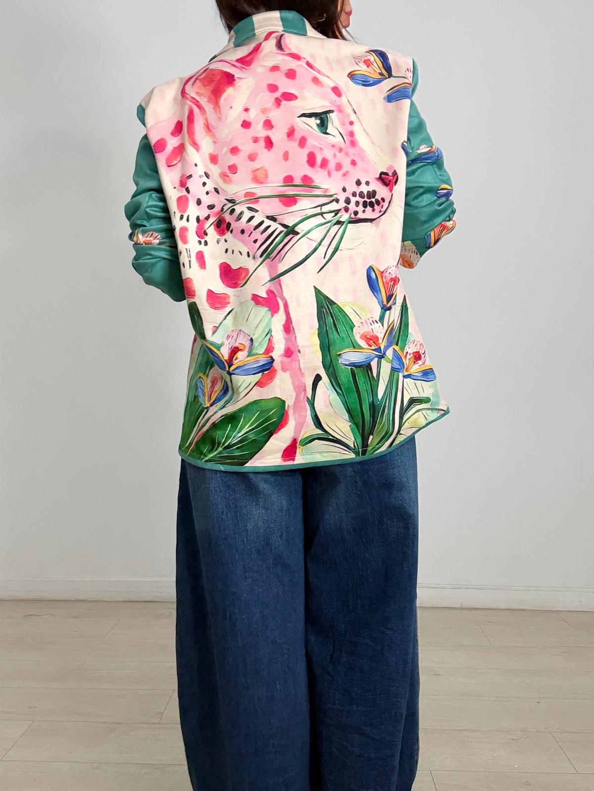 BLAZER ANTELINA RAYAS PANTERA VERDE AGUA