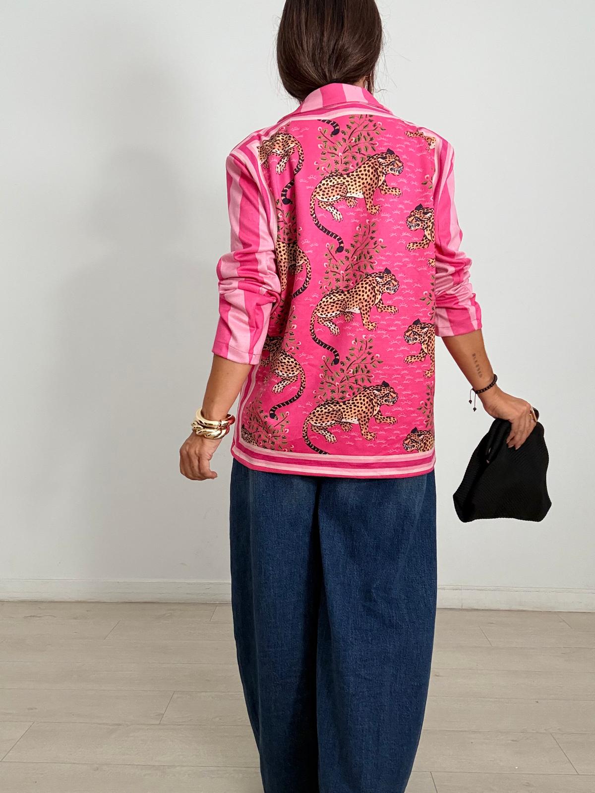 BLAZER ANTELINA TIGRES + RAYAS ROSA/FUCSIA