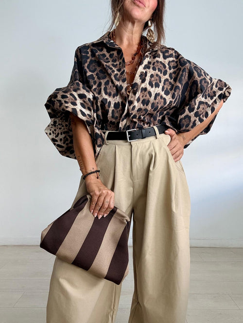 BLUSA OVERSIZE ABOTONADA JAGUARD