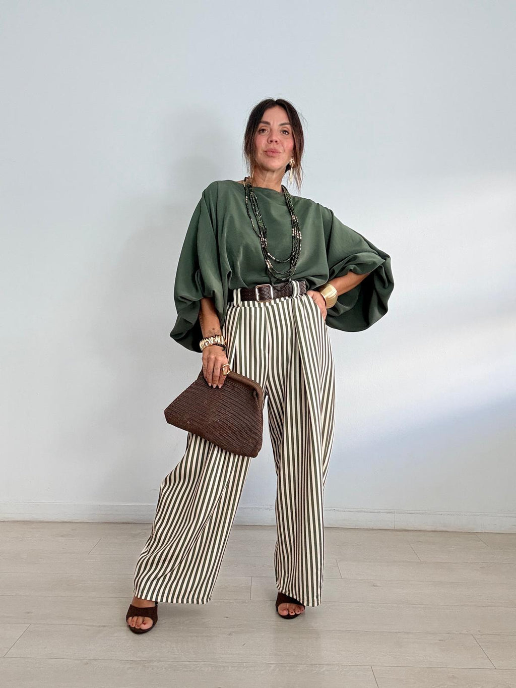 PANTALÓN ANCHO RAYAS + CINTURÓN