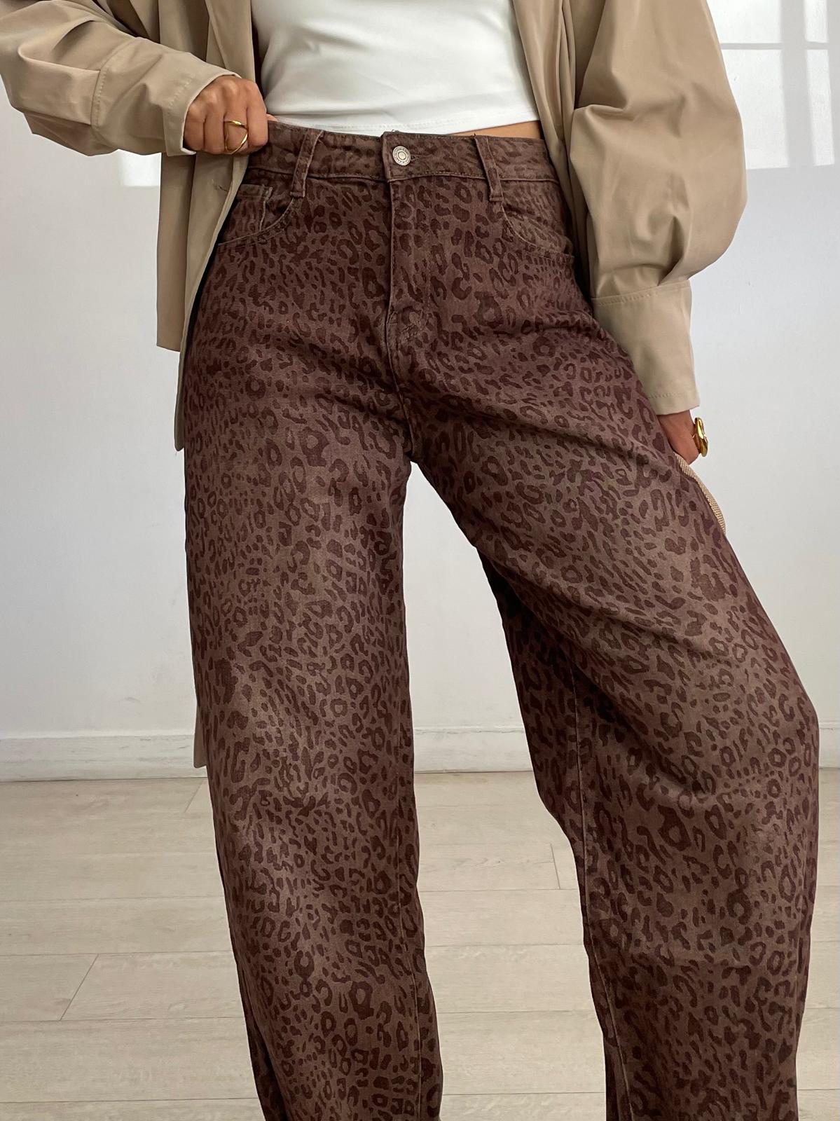 JEANS LEOPARDO MARRÓN