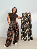 PANTALÓN CINTURA PICOS CAMUFLAJE