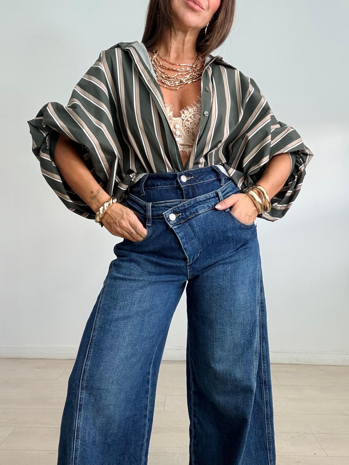 BLUSA OVERSIZE RAYAS LUJÁN