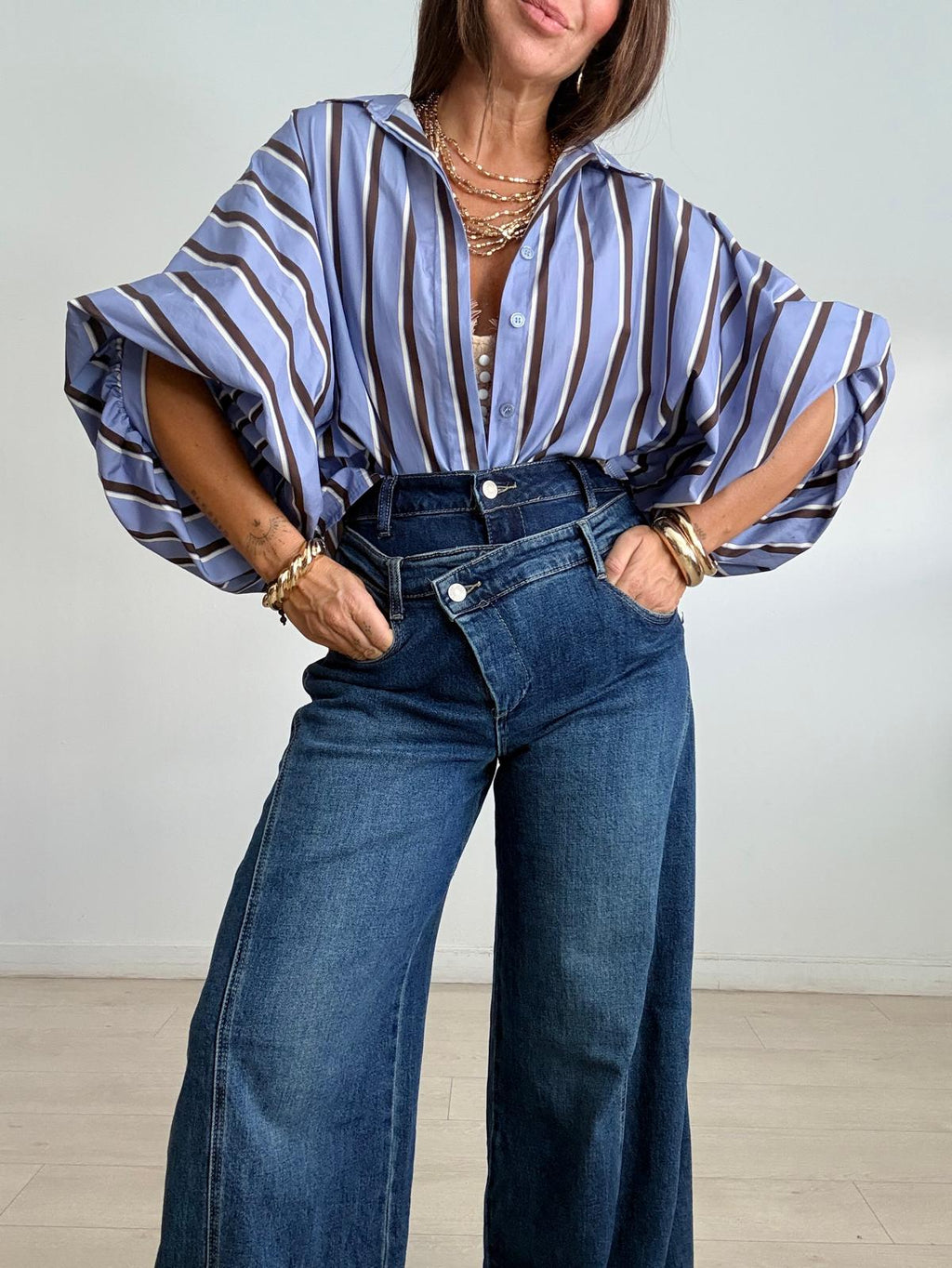BLUSA OVERSIZE RAYAS LUJÁN