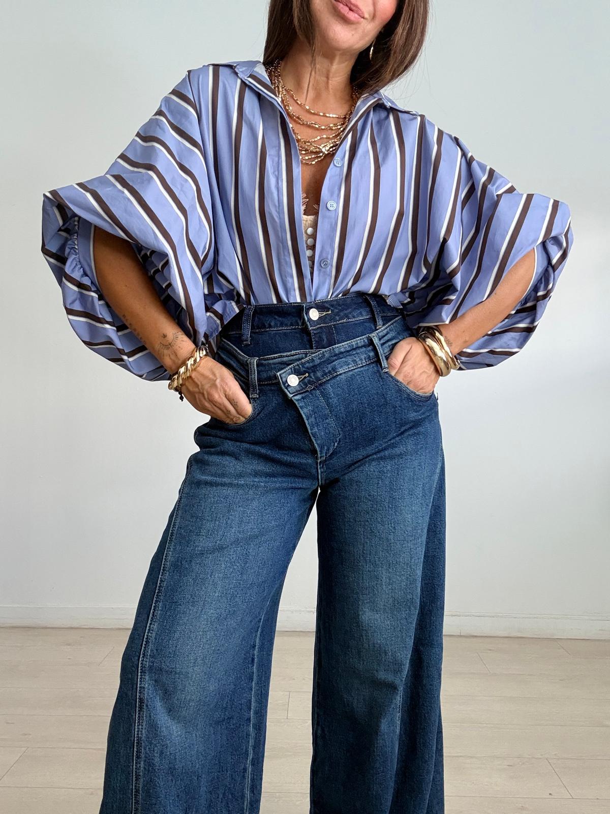 BLUSA OVERSIZE RAYAS LUJÁN