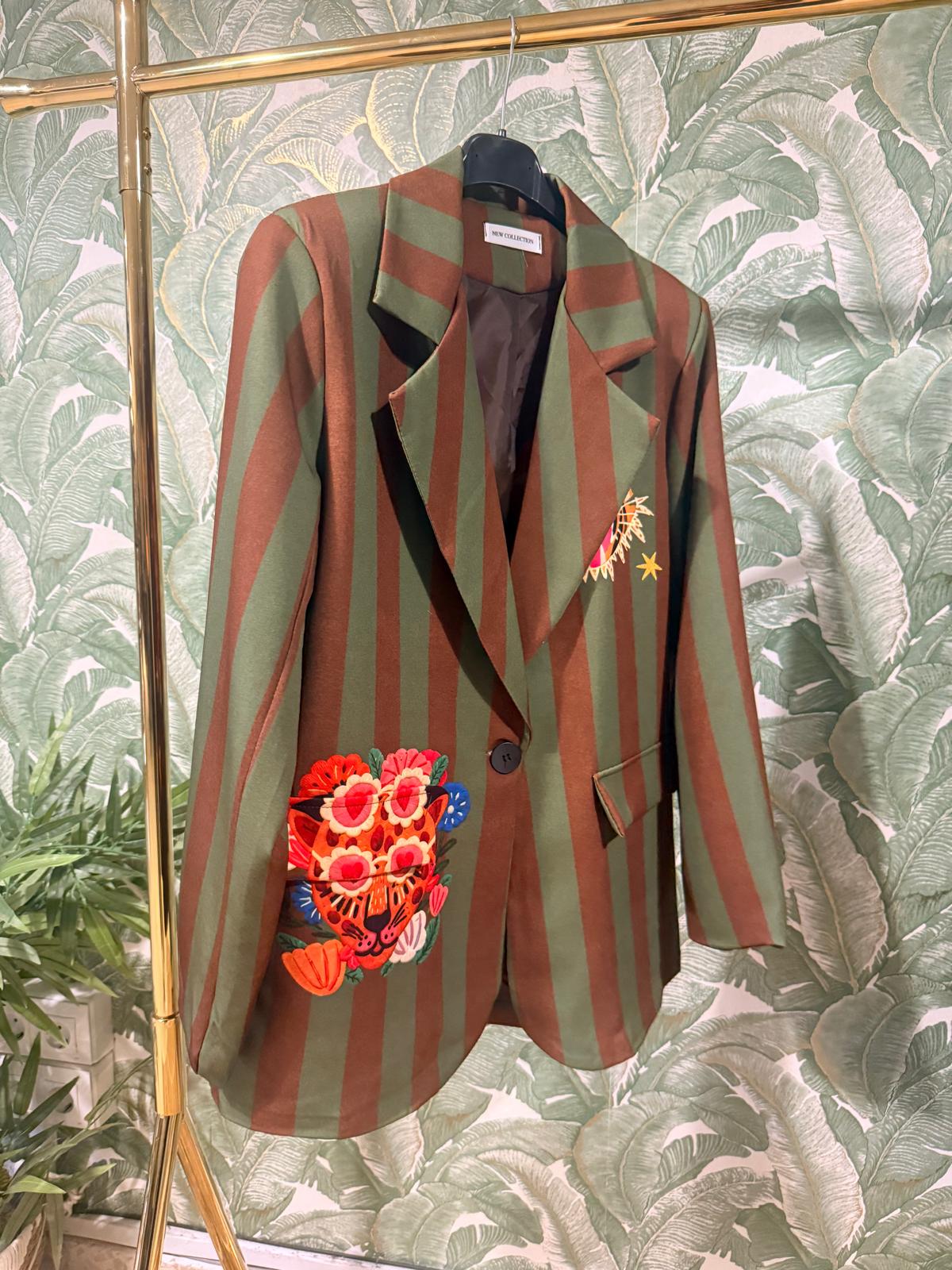 BLAZER RAYAS VERDE / MARRÓN BEM  LOKA