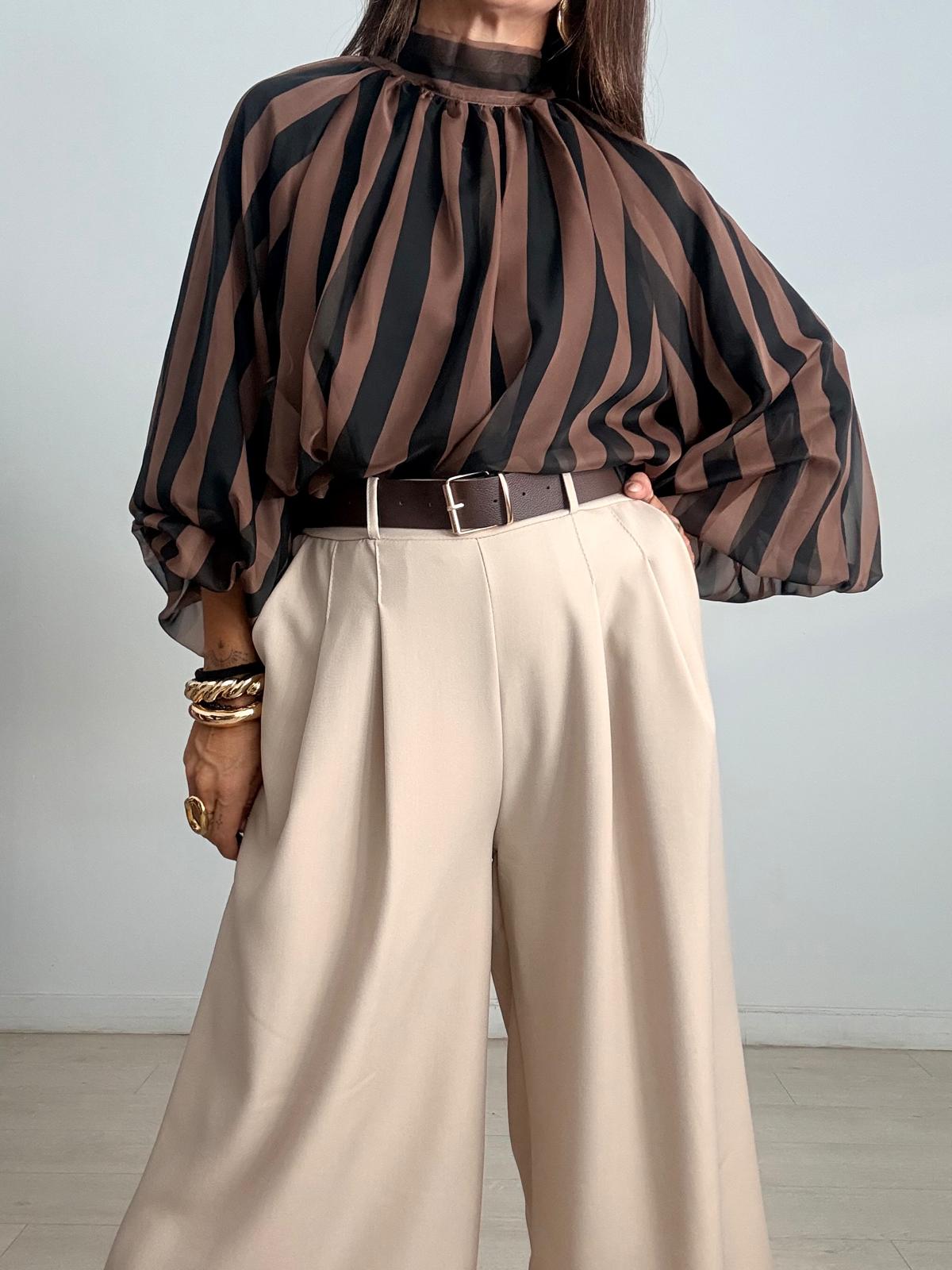 BLUSA RAYAS LAZO ESPALDA