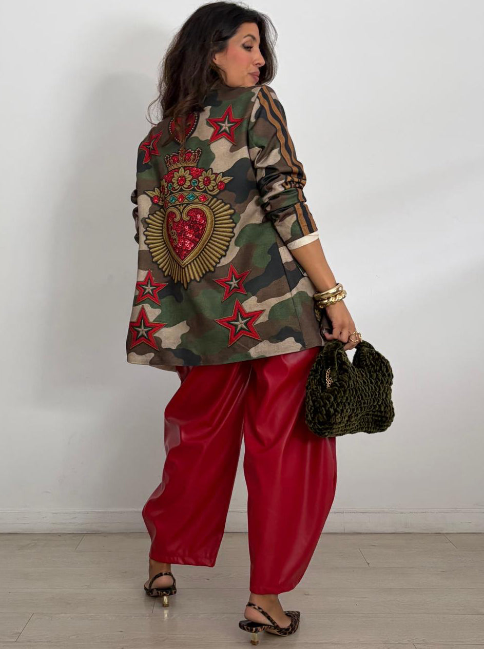 MAXI BLAZER CAMUFLAJE CORAZÓN + ESTRELLAS