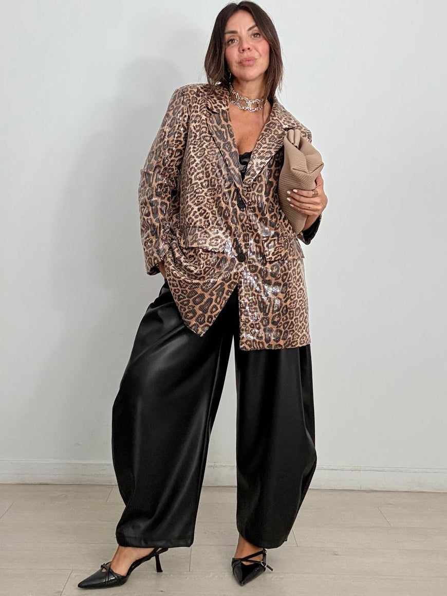 MAXI BLAZER LEOPARDO LENTEJUELAS