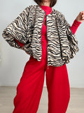 BOMBER OVERSIZE ANIMAL PRINT