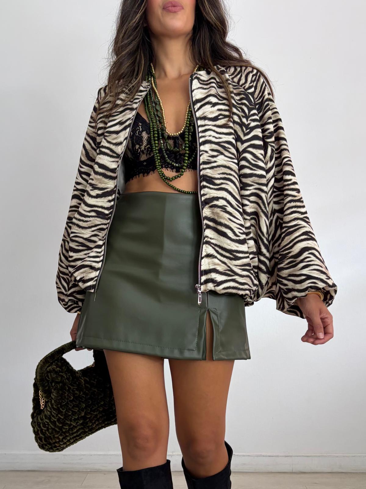 BOMBER OVERSIZE ANIMAL PRINT