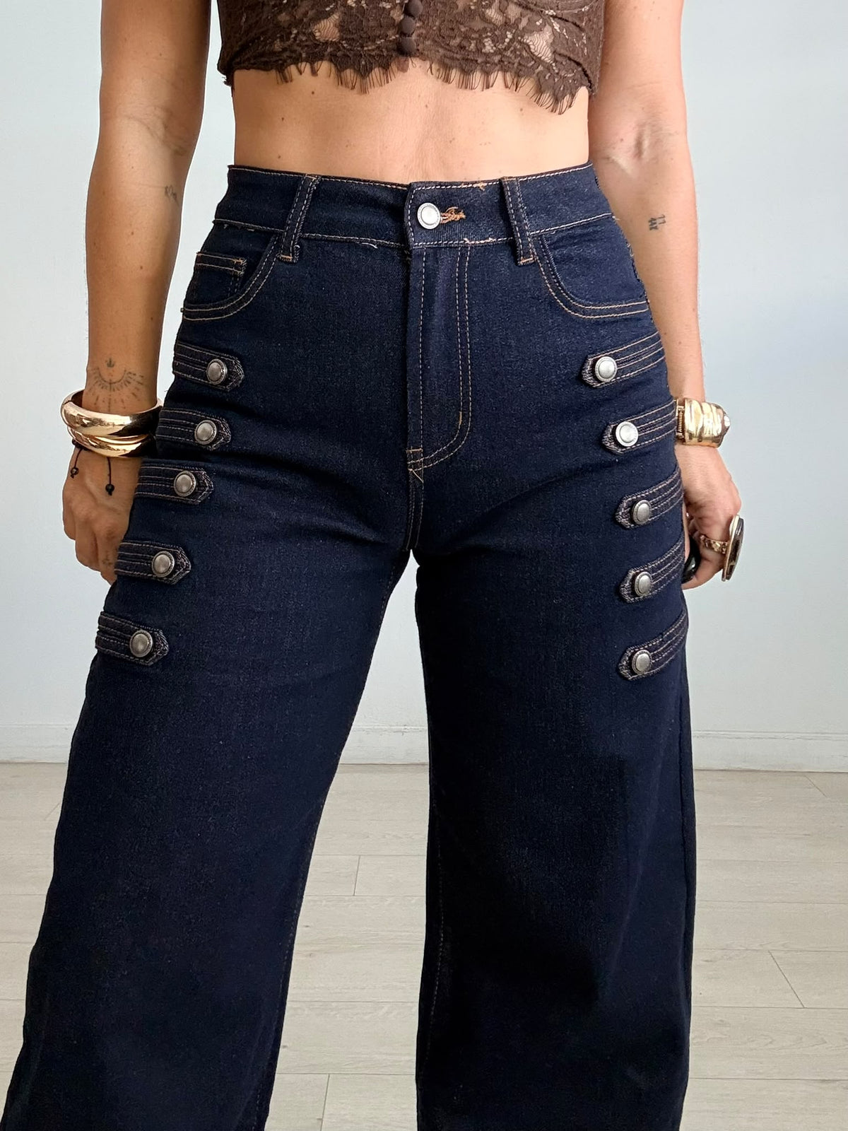 PANTALÓN DENIM OSCURO BALLOON NAPOLEÓN