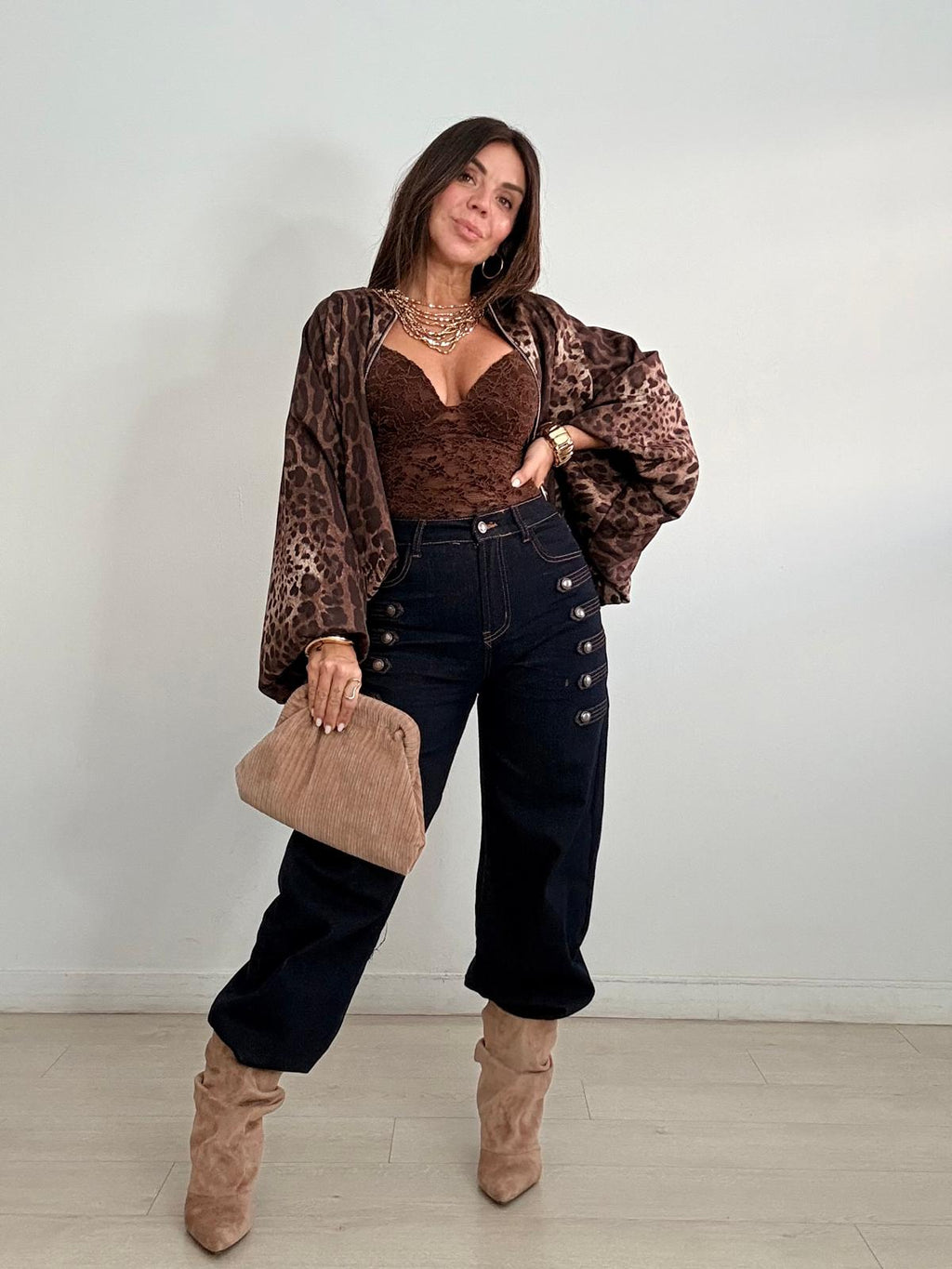 BOMBER OVERSIZE ANIMAL PRINT
