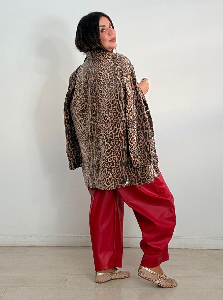 MAXI BLAZER LEOPARDO LENTEJUELAS