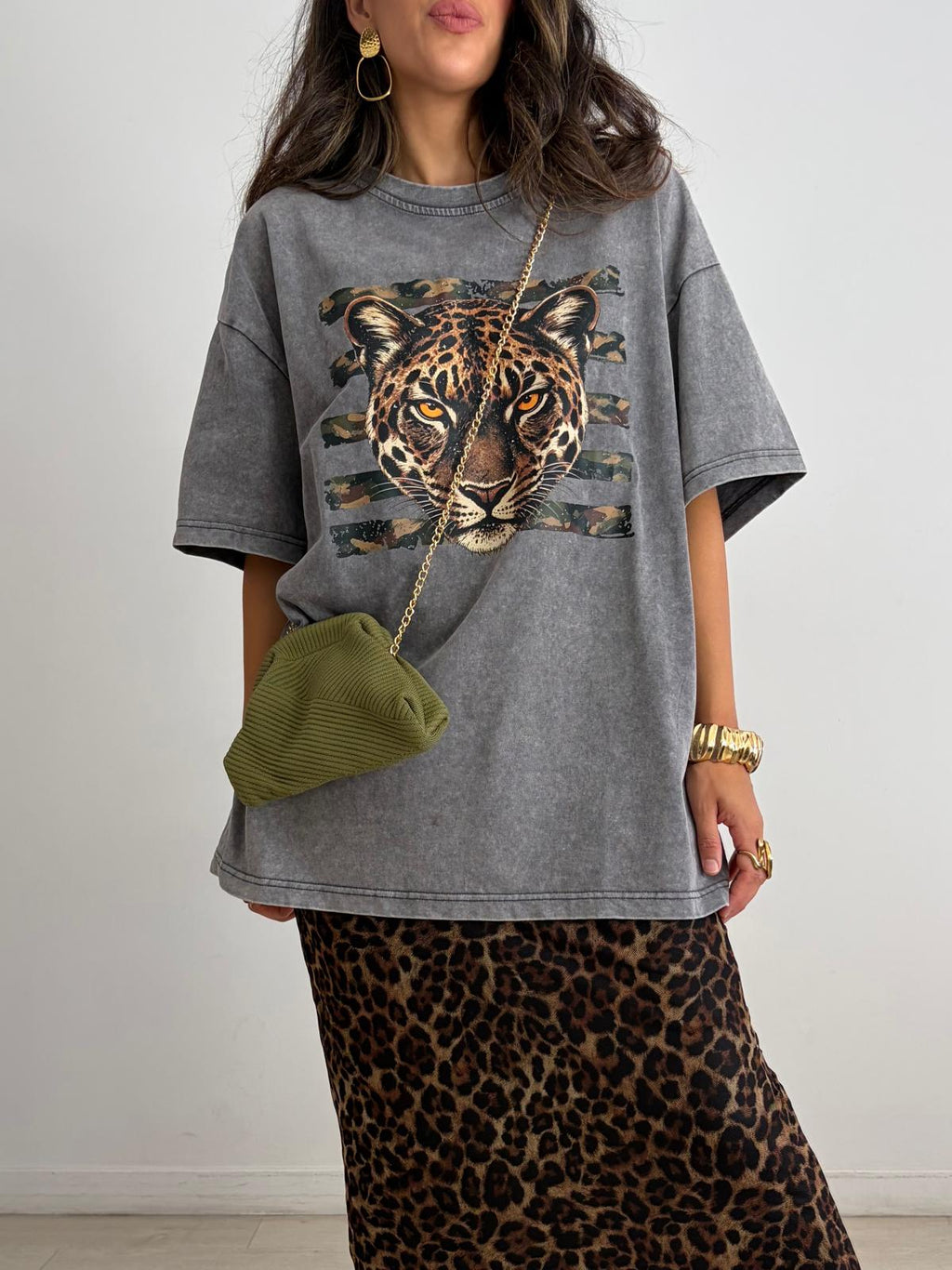 MAXI CAMISETA LEOPARDO CAMUFLAJE