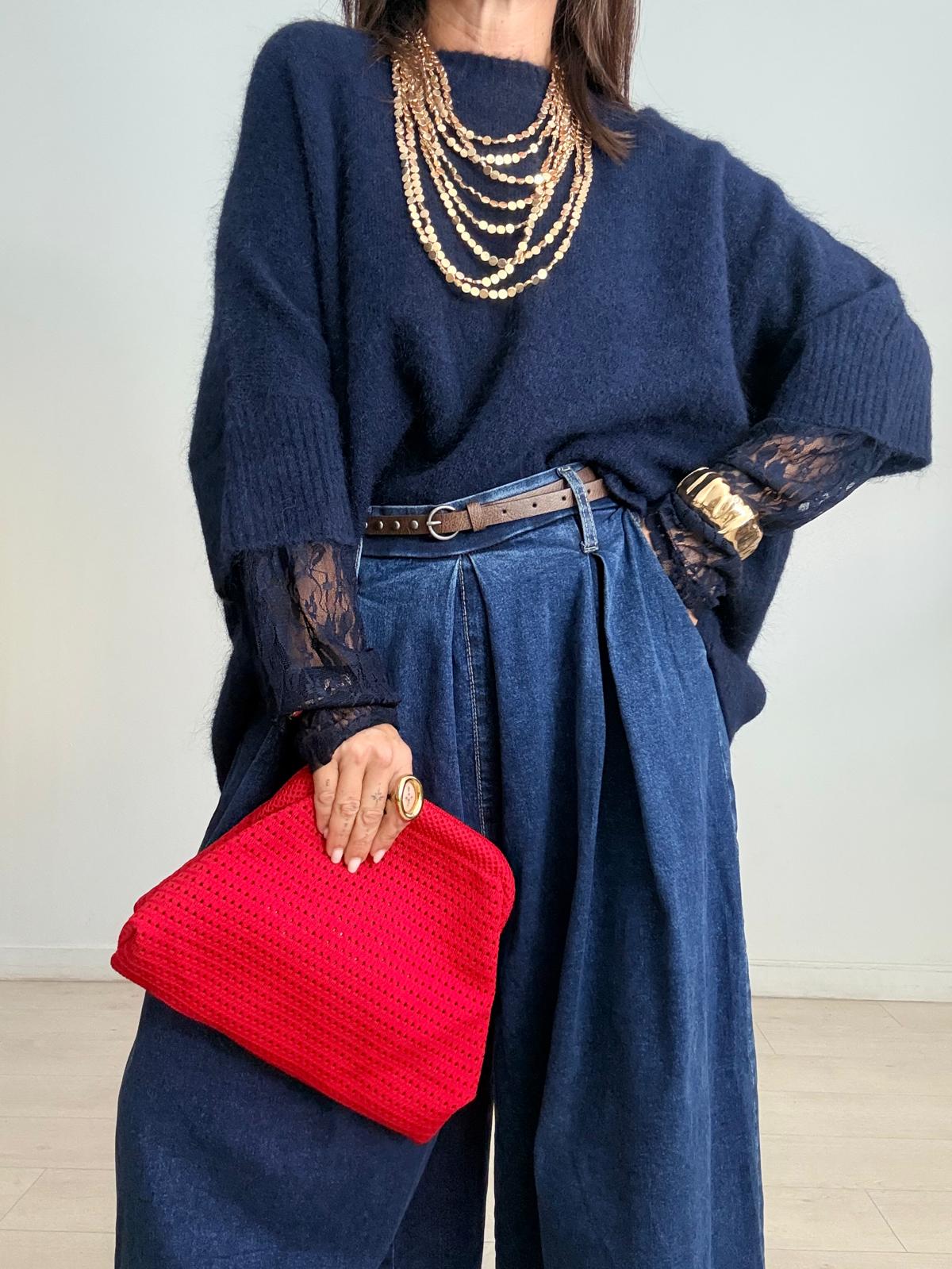 MAXI JERSEY SUAVE MANGAS ENCAJE