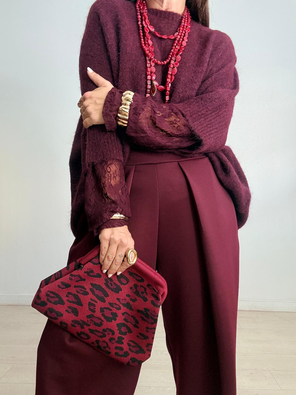 MAXI JERSEY SUAVE MANGAS ENCAJE