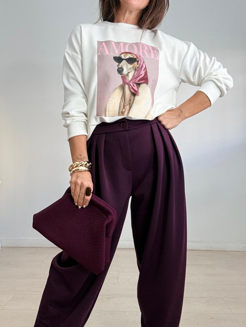 PANTALÓN BALLÓN FLUIDO SUAVE PINZAS CLAU
