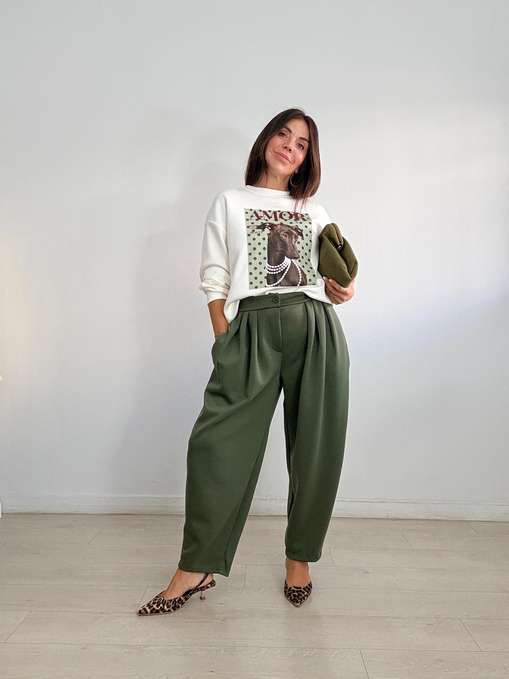 PANTALÓN BALLÓN FLUIDO SUAVE PINZAS CLAU