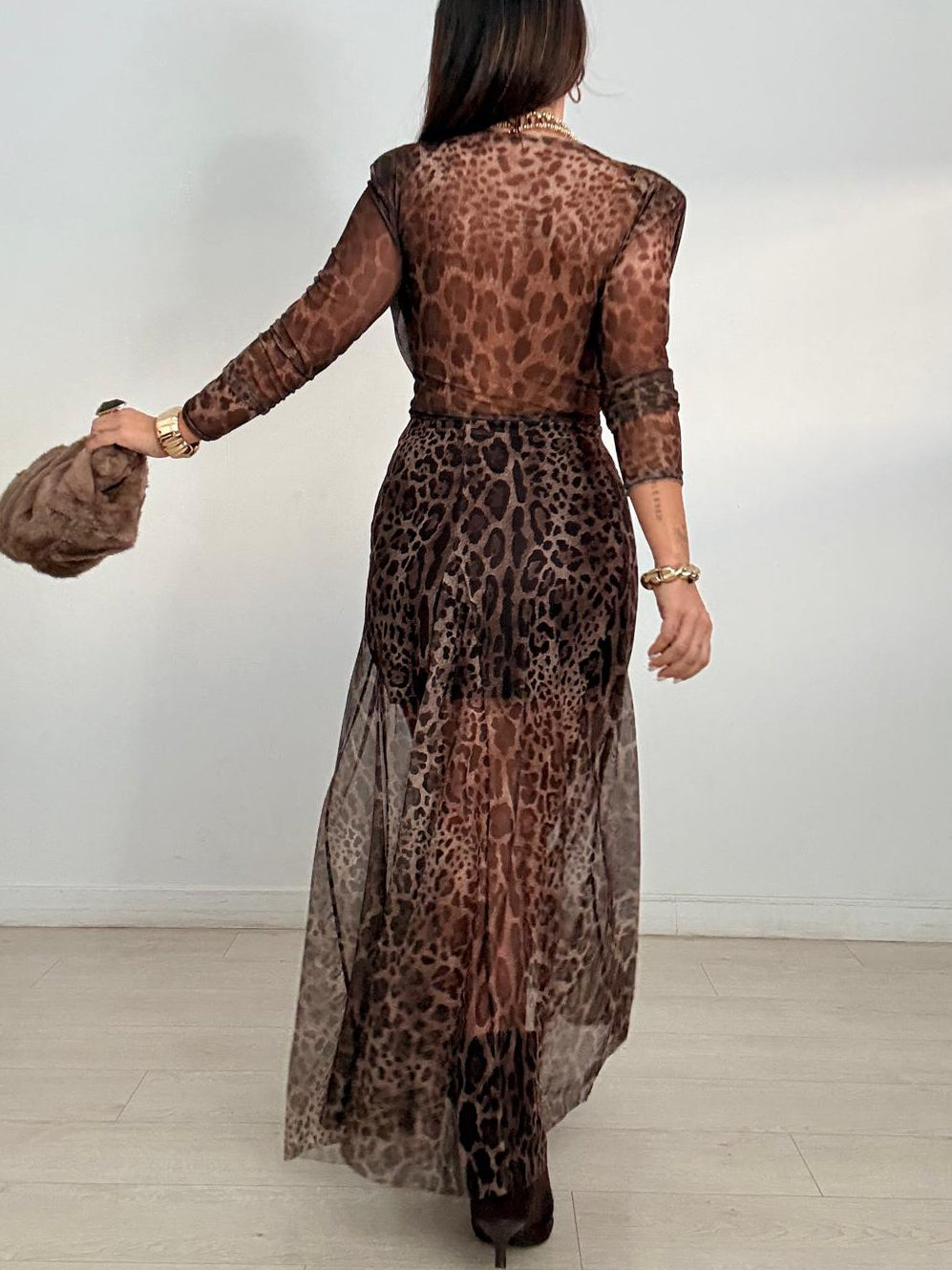 FALDA TULL LEOPARDO