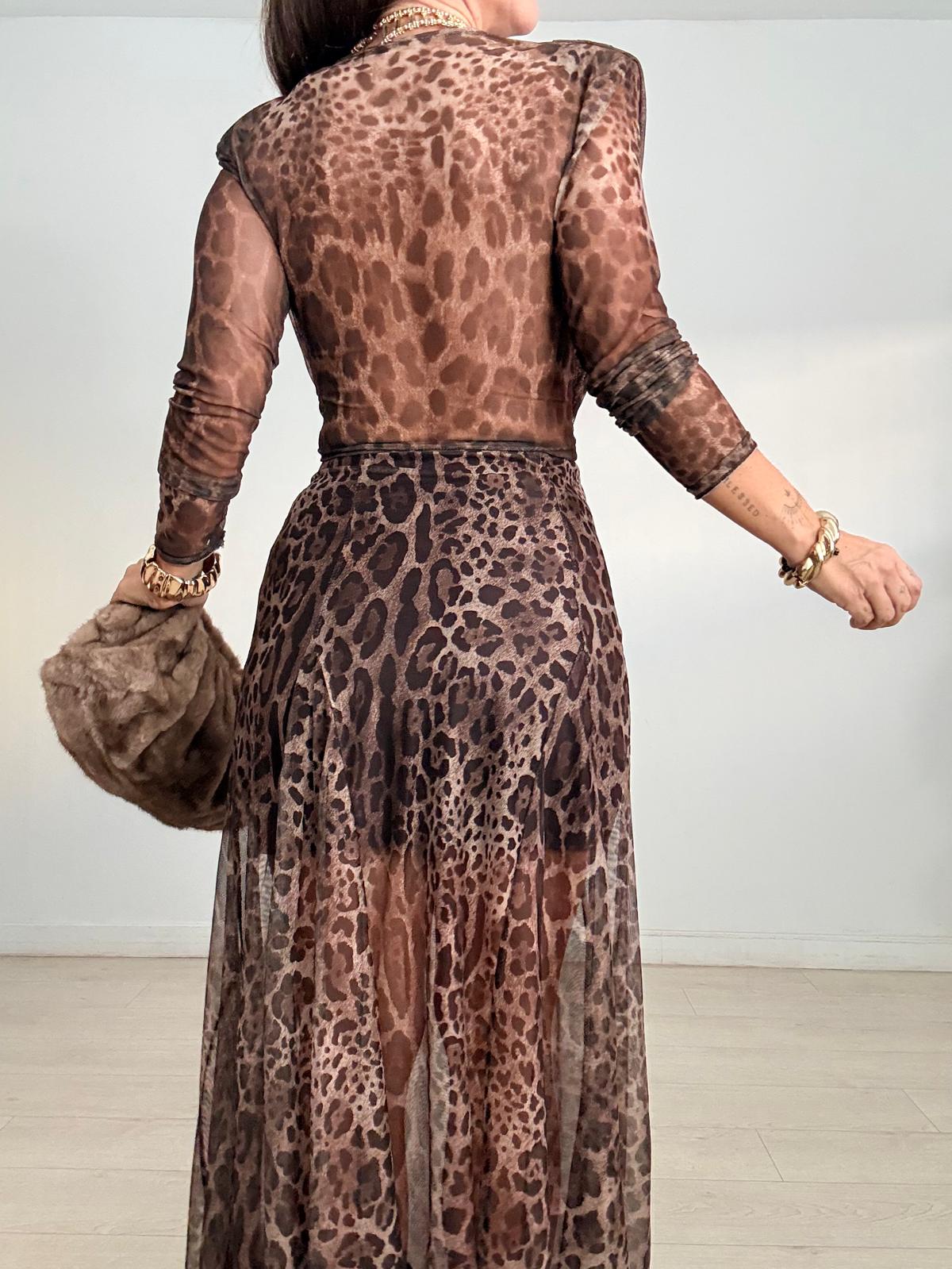 FALDA TULL LEOPARDO