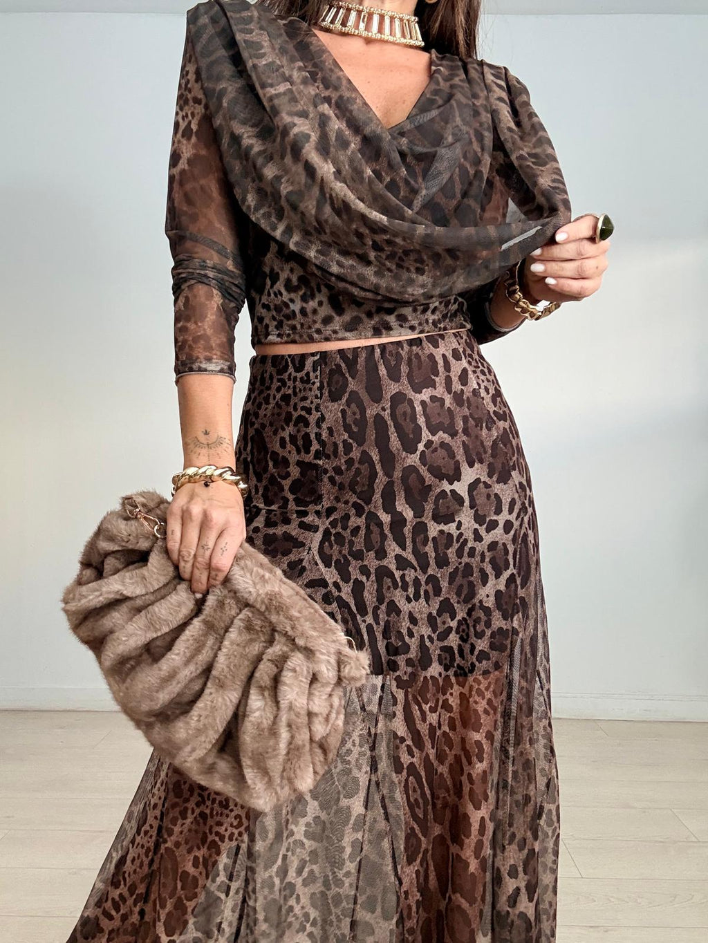 TOP TULL HOMBRERAS ANIMAL PRINT