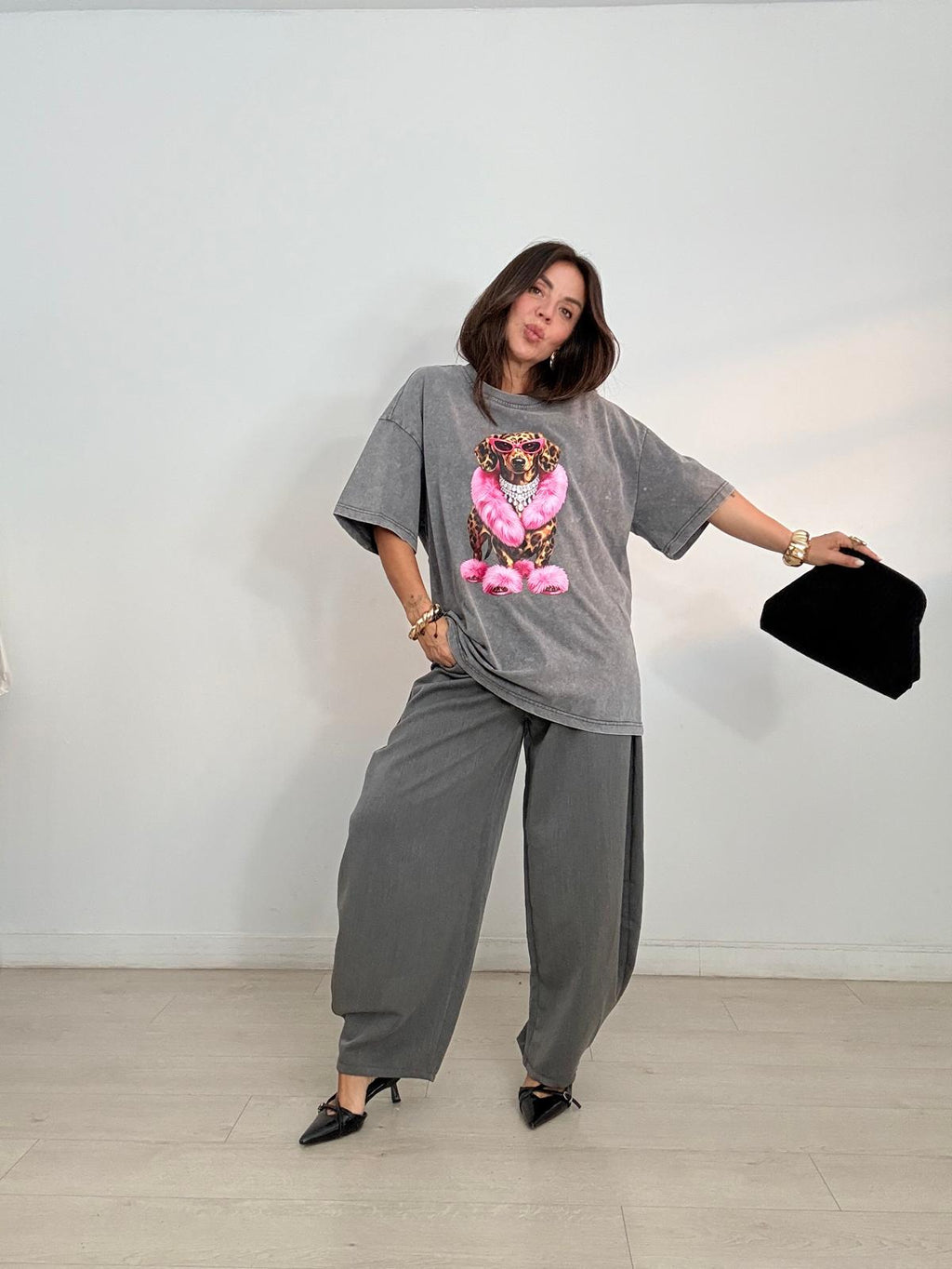 MAXI CAMISETA PERRO LEOPARDO & ROSA