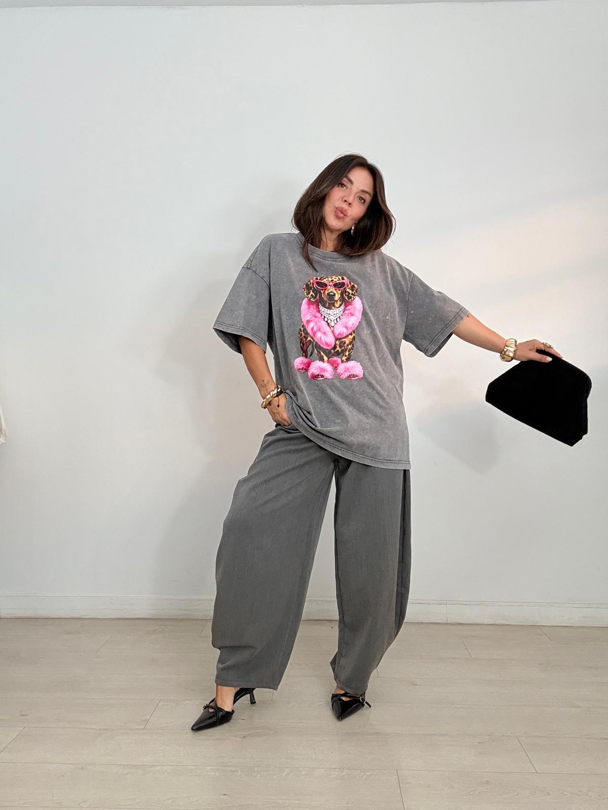 MAXI CAMISETA PERRO LEOPARDO & ROSA